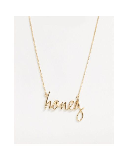 Glamorous Gold Honey Necklace in Metallic Lyst