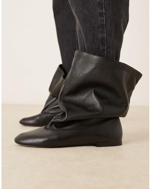 Mango Black Wide Ankle Boot