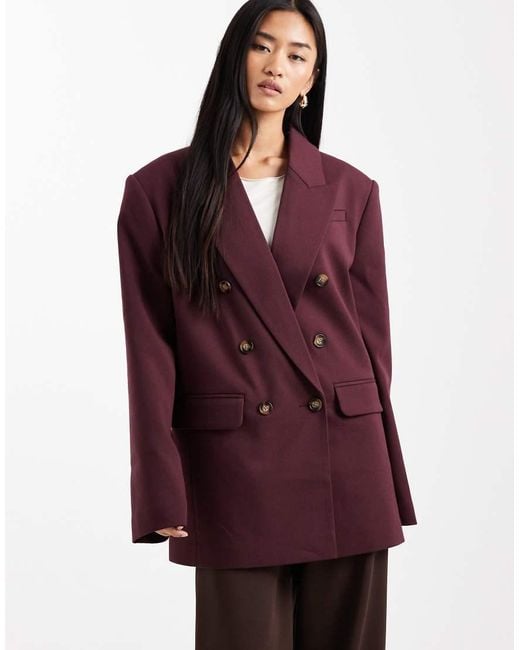 ASOS Tailored Double Breasted Power Shoulder Blazer