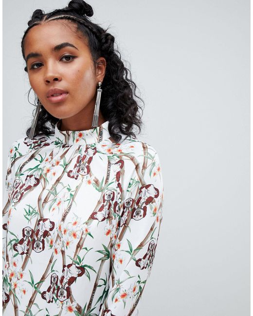 RAGYARD  Bluse mit Bambus- und Hundemotiv | Lyst DE