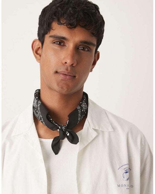 ASOS Bandana Met Paisley Motief in het Black voor heren