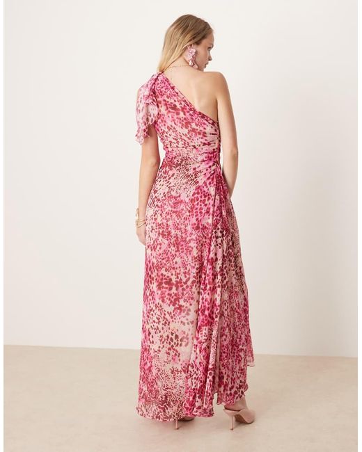 mango one shoulder ruffle dress Mango Ruffle One-Shoulder Asymmetric Dress In Red - 60% Off