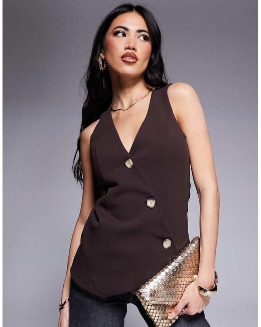 River Island Purple Asymmetric Waistcoat
