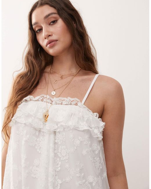 Miss Selfridge Natural Premium Lace Detail Dress