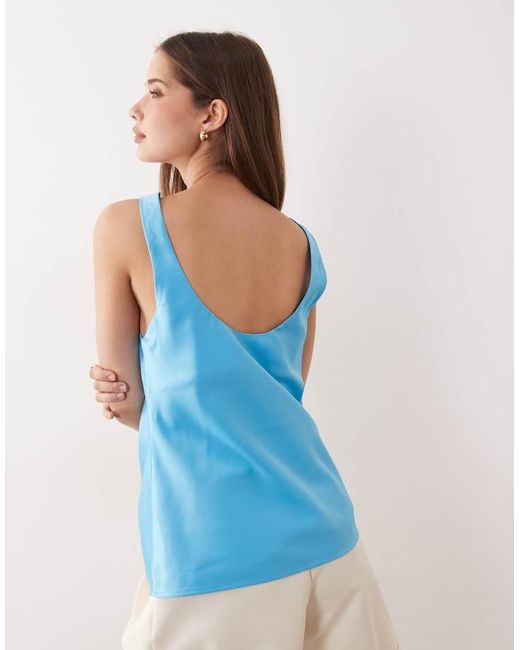 ASOS Blue Scoop Neck Satin Cami