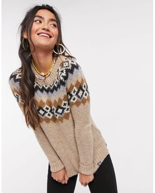 superdry cream jumper