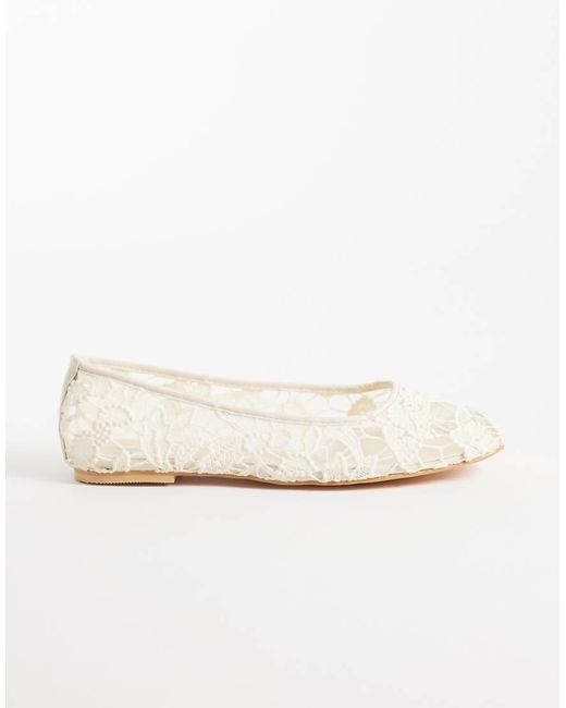 Public Desire Natural Leola Lace Ballet Flats