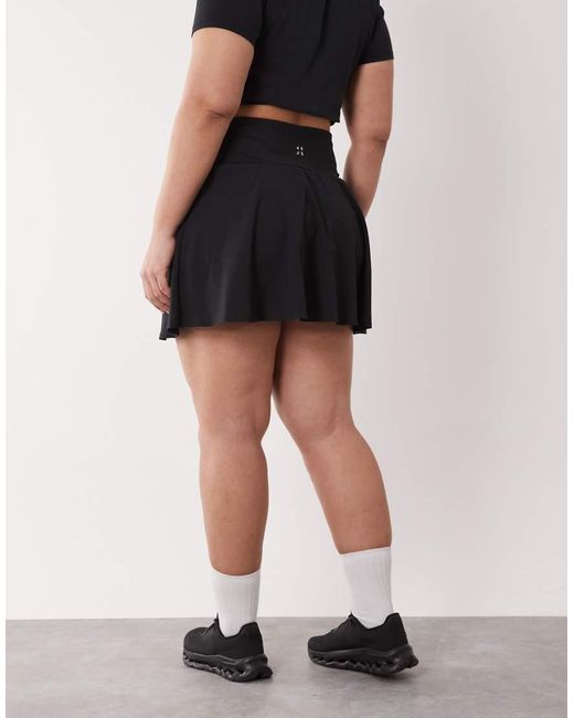 4505 Black Curve Active Tennis Flippy Skirt With Inner Short