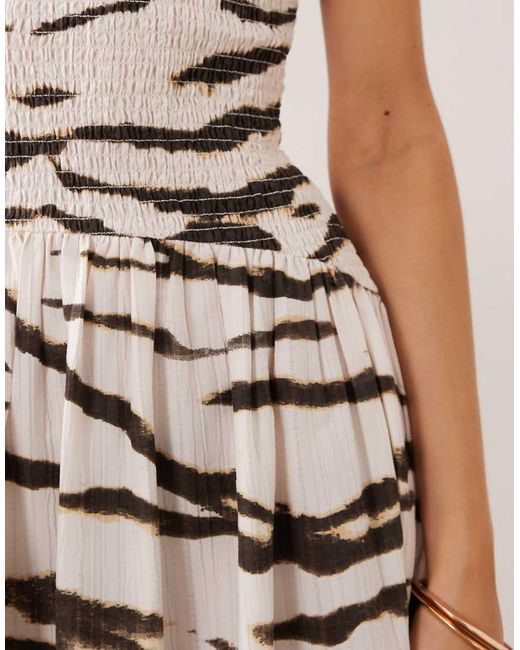 ASOS White Crinkle Scoop Neck Maxi Sundress With Shirred Waist