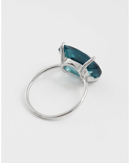 ASOS Blue Ring mit türkisfarbener steinfassung