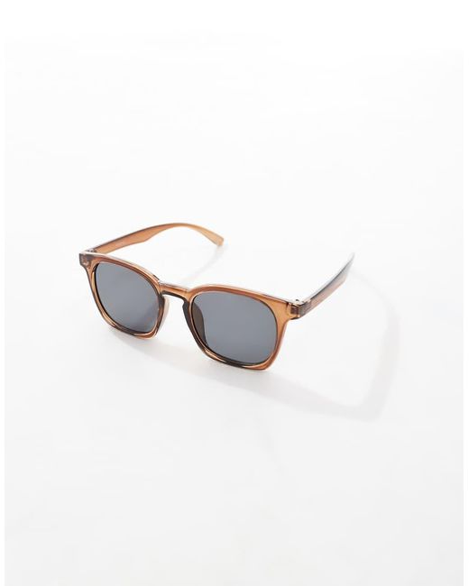 ASOS Ronde Retro Zonnebril Met Donkere Glazen in het Gray voor heren