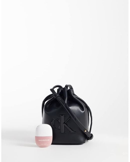 Calvin Klein Blue Mini Crossbody Bucket Bag With Bold Logo