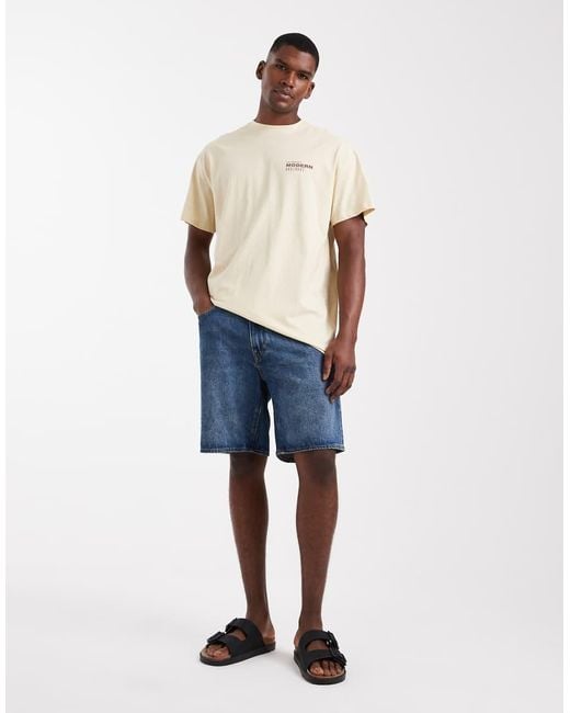 Threadbare T-Shirt Van Katoen Met Print Op De Achterkant in het Natural voor heren