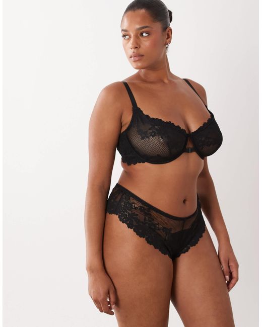 Asos design curve - ruby - string échancré en dentelle ASOS en coloris Black