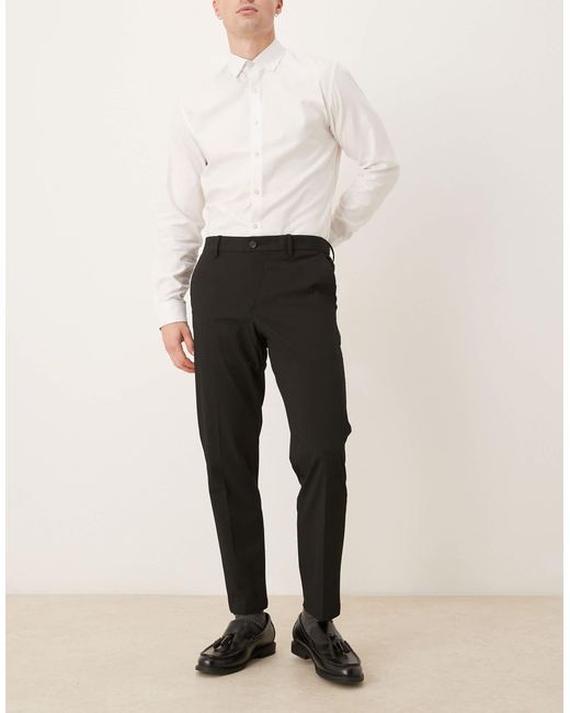 Mango Black Bologna Cotton Mix Tailored Trouser for men