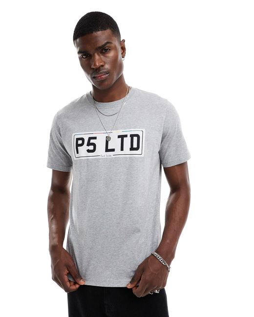 T-shirt grigia con stampa di targa di PS by Paul Smith in Gray da Uomo