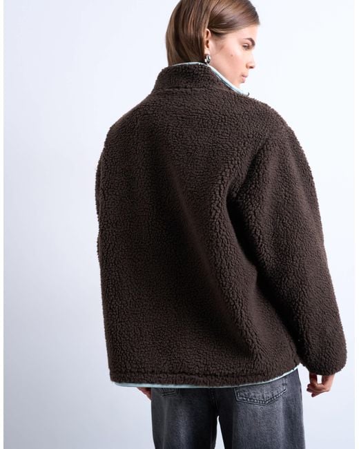 TOPSHOP Black – teddyfleece-jacke