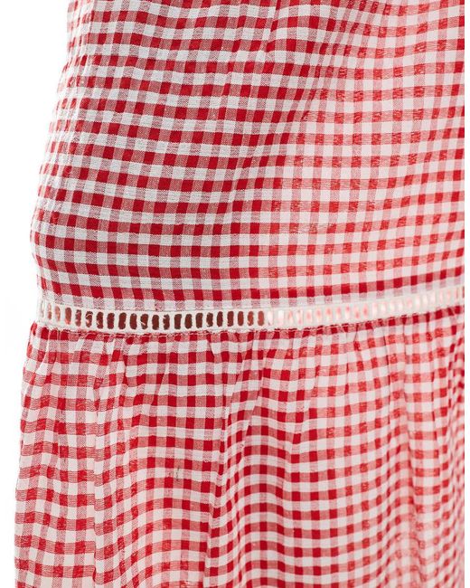 Wednesday's Girl Pink Gingham Tie Midaxi Skirt