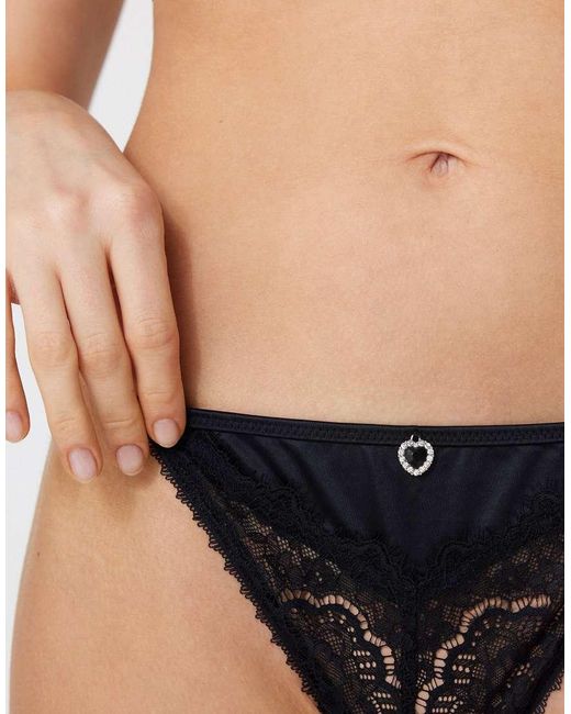 Tezenis Black Tanga Panel G-String
