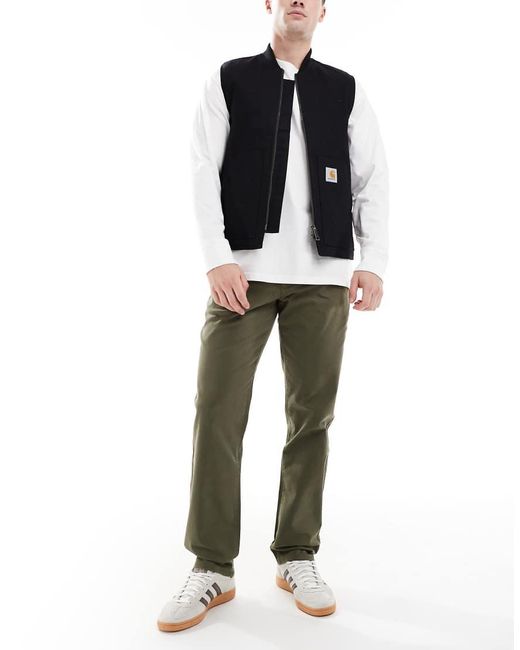 Farah Green Norwood Straight Fit Chino Trousers for men