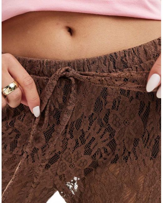 ASOS Brown Lace Wide Leg Pants