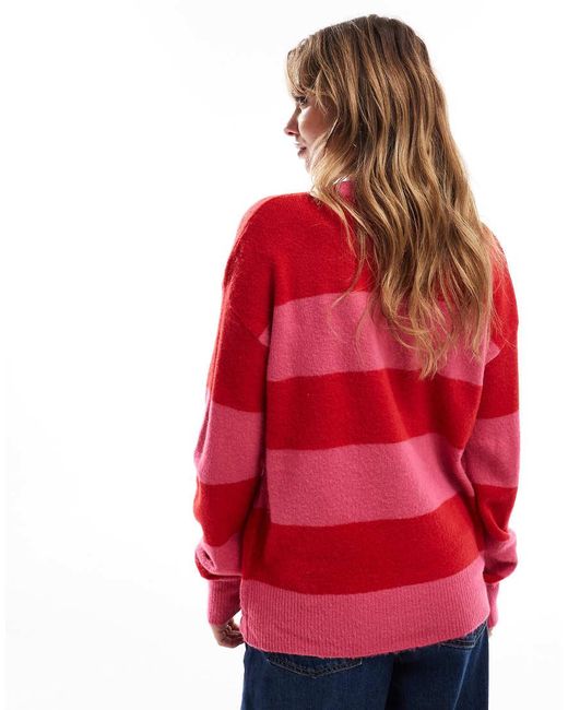 Brave Soul Red Oversized Christmas Jumper With Sequins