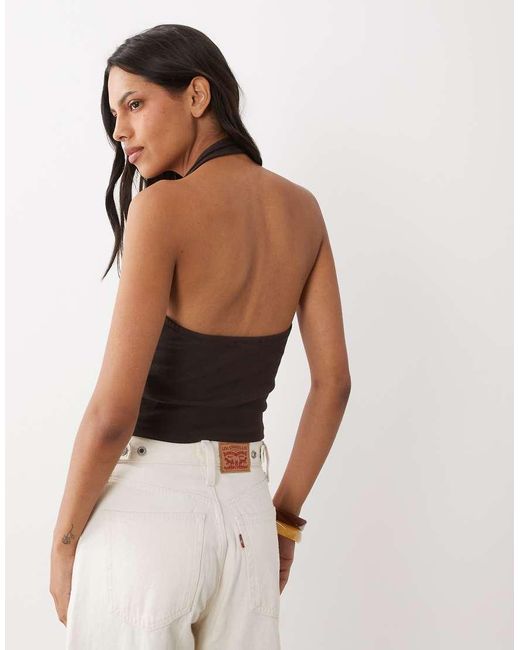 New Look Brown Halter Neck Singlet