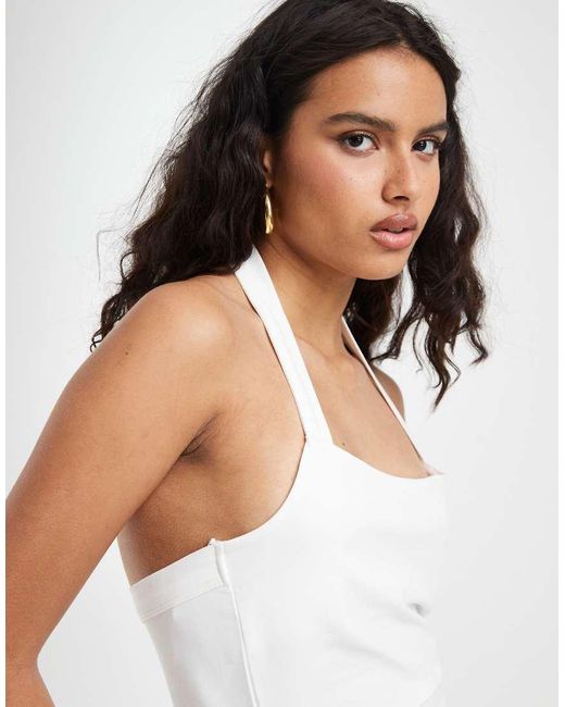 Vero Moda White Smooth Jersey Halter Neck Top