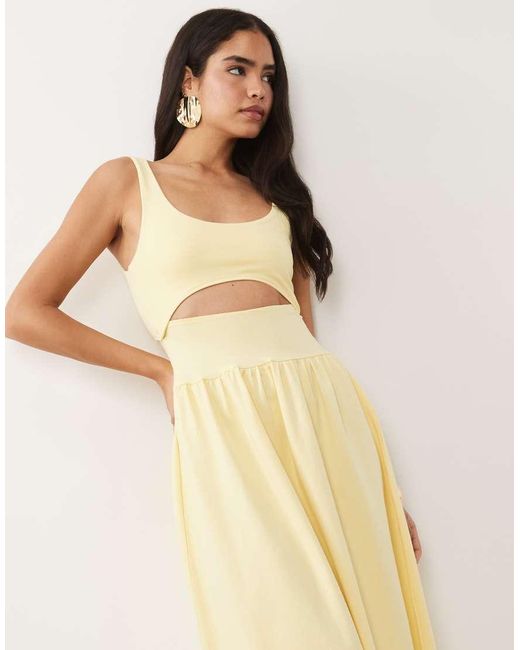 ASOS Natural Cut Out Detail Maxi Dress