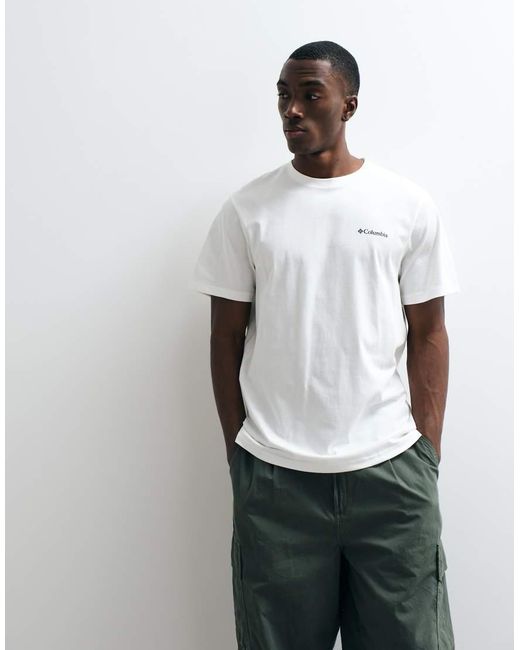 Columbia White Csc Outdoor Back Graphic T-shirt for men