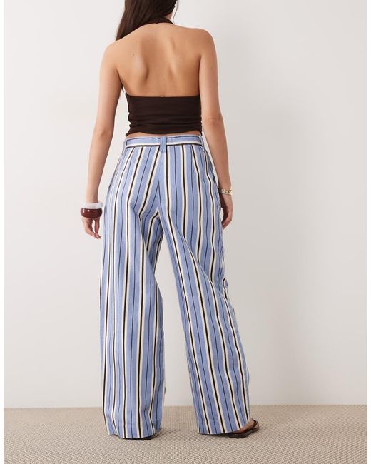 Mango Blue 100% Cotton Baggy Trouser