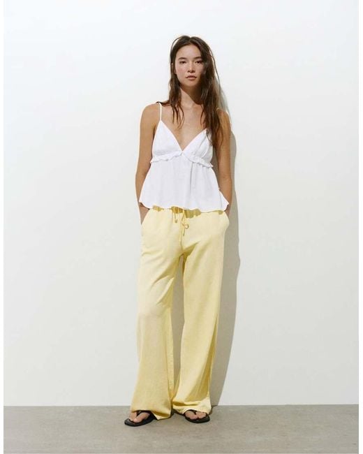 Pull&Bear White Rustic jogger Trousers