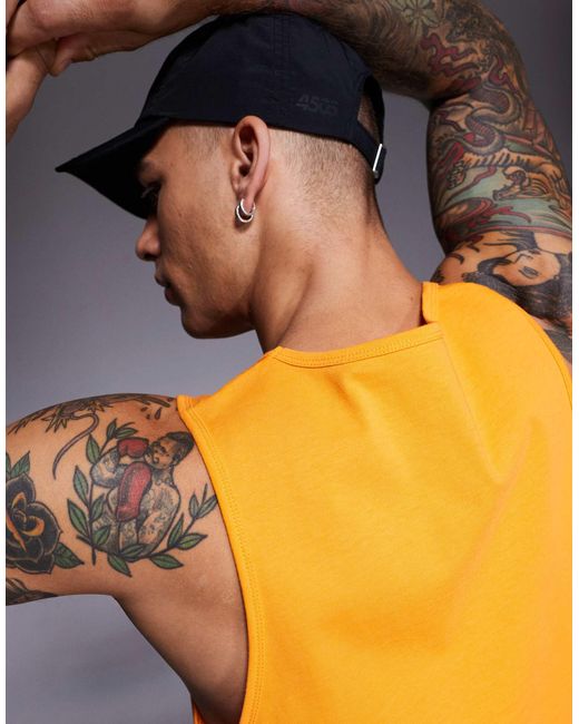 4505 Orange Running Cotton Vest With Quick Dry Finish for men