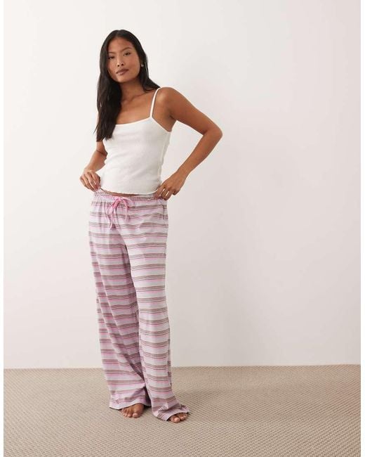 ASOS Pink Asos Design Petite Mix And Match Cotton Pyjama Pants