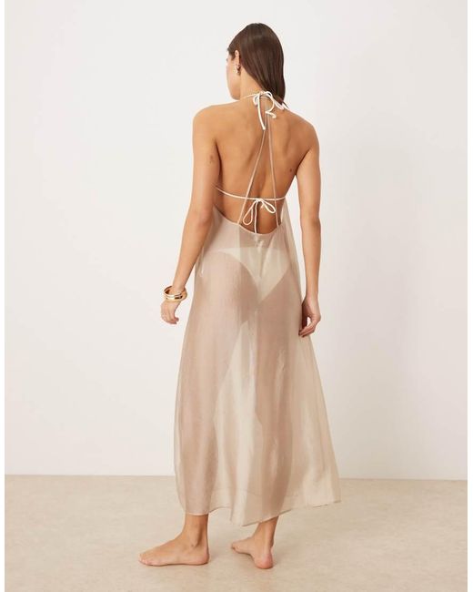 Calvin Klein Natural Sheer Midi Dress