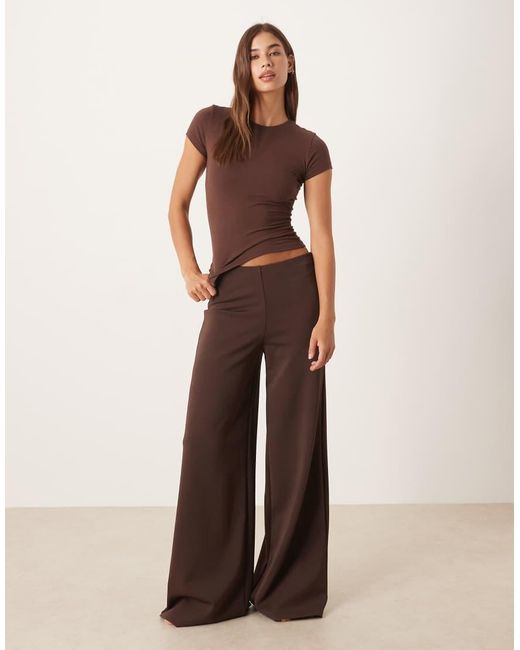 agon® Brown Short Sleeve Crew Neck Bodysuit