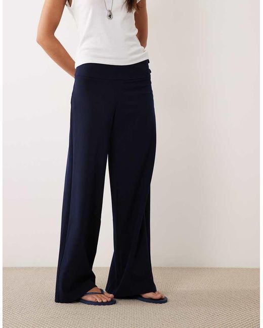 Mango Blue Teen Buckle Detail Tailored Straight Trouser