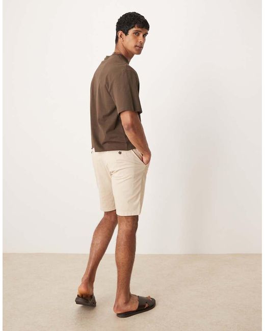 Pantalones Cortos Chinos Beis Claro De Mezcla De Lino De -Neutro Mango de hombre de color Natural