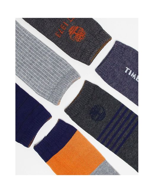 Confezione da 6 paia di calzini multicolore di Timberland in Blue da Uomo