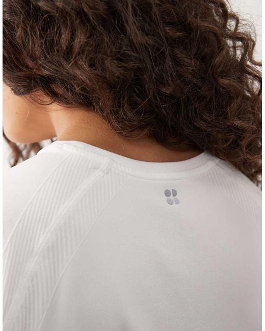 Sweaty Betty White Athlete Crop Seamless Workout T-shirt