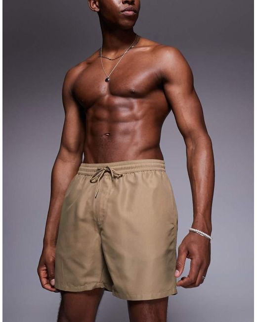 ASOS Natural Swim Shorts for men