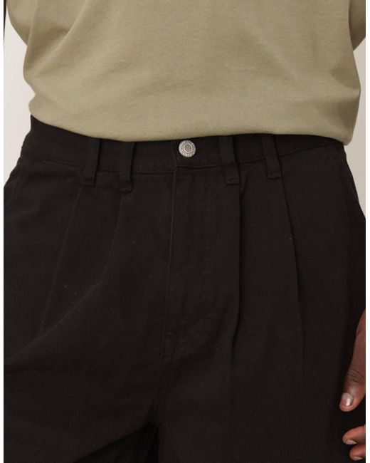 Pantaloncini Taglio Lungo Neri Con Doppia Piega di ASOS in Natural da Uomo