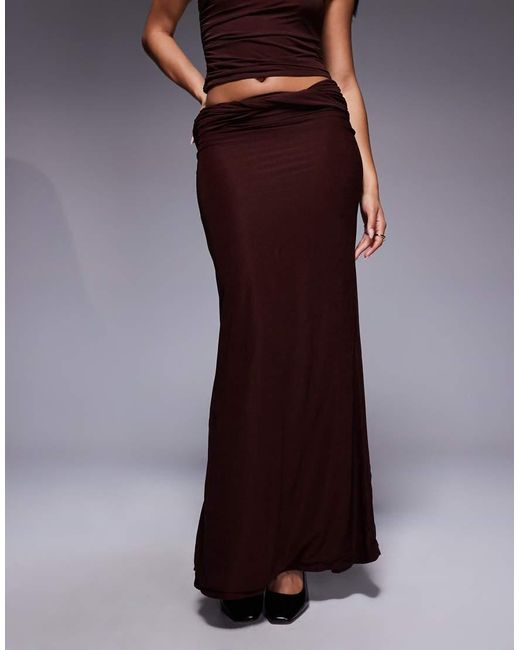 ASOS Purple Mix & Match Twisted Waist Fishtail Maxi Skirt