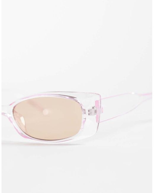 Pieces Natural Rectangular Frame Sunglasses