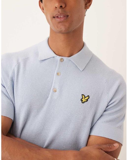 Lyle & Scott Blue Linen Polo for men
