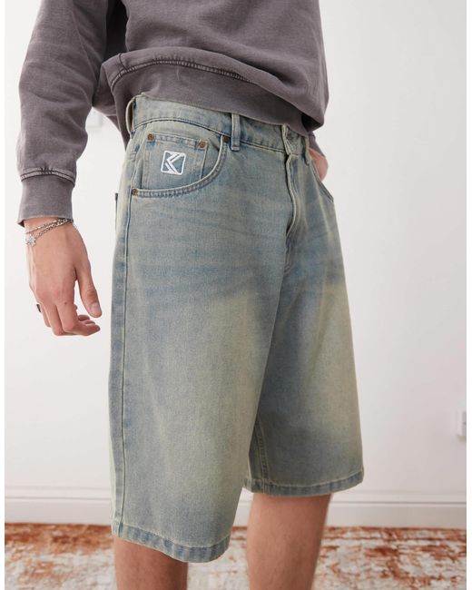 Og - bermuda baggy en jean - délavé Karlkani pour homme en coloris Gray