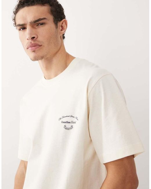 Jack & Jones White Oversized T-shirt With Scenic Backprint for men