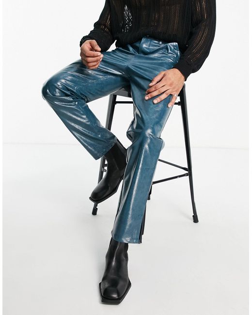 ASOS Faux-leather Pants With Split Hem 