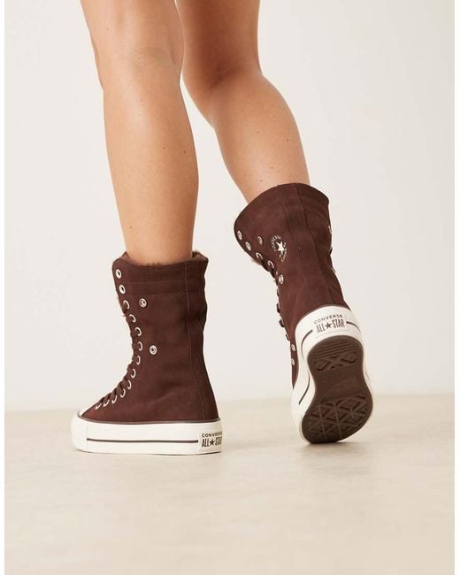 Converse Natural Chuck Taylor All Star Fold Over Lift Trainers
