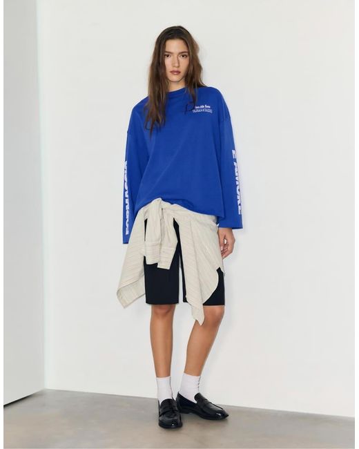 Pull&Bear Blue formaggio È Amore T-shirt